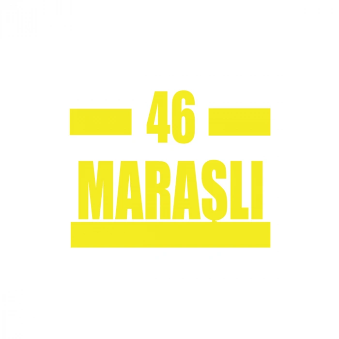 46 Maraşlı Araba Sticker 17x17 Cm Sarı