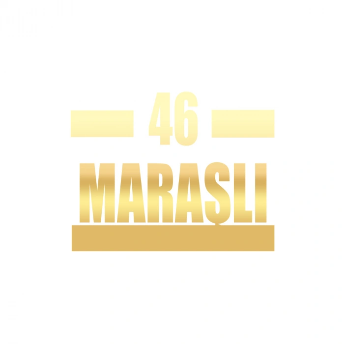 46 Maraşlı Araba Sticker 17x17 Cm Gold