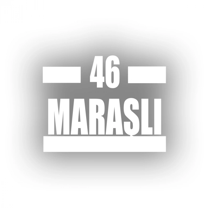 46 Maraşlı Araba Sticker 17x17 Cm Beyaz