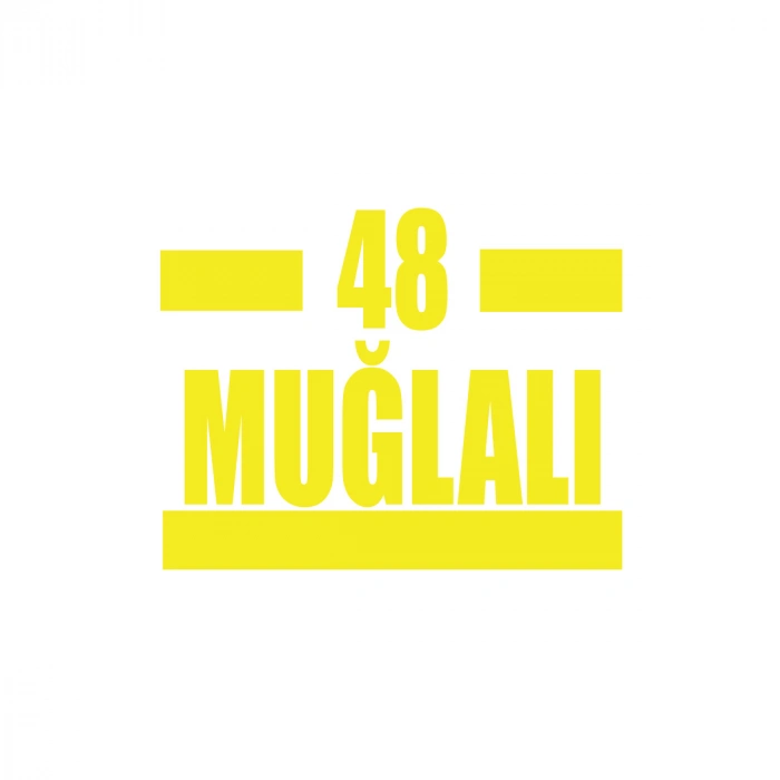 48 Muğlalı Araba Sticker 17x17 Cm Sarı