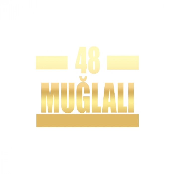 48 Muğlalı Araba Sticker 17x17 Cm Gold