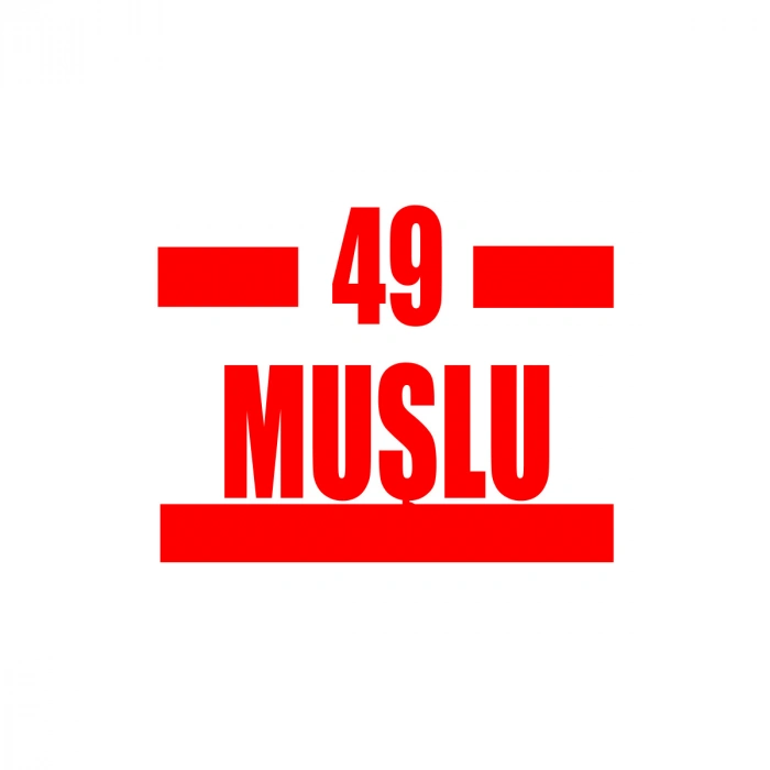 49 Muşlu Araba Sticker 17x17 Cm Kırmızı
