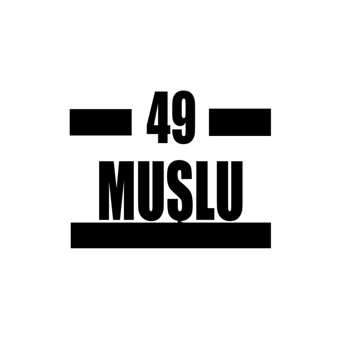 49 Muşlu Araba Sticker 17x17 Cm Siyah