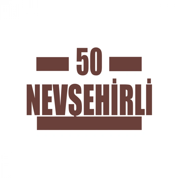 50 Nevşehirli Araba Sticker 17x17 Cm Kahverengi