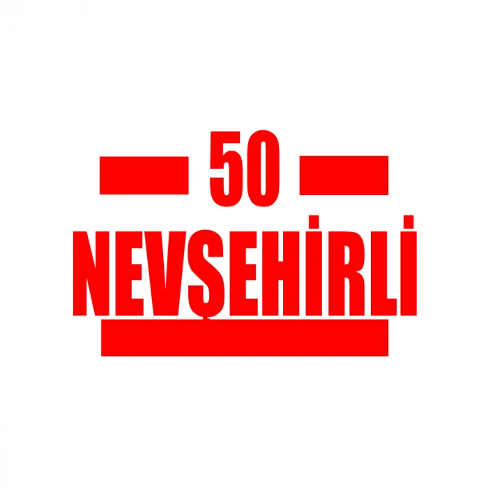 50 Nevşehirli Araba Sticker 17x17 Cm Kırmızı