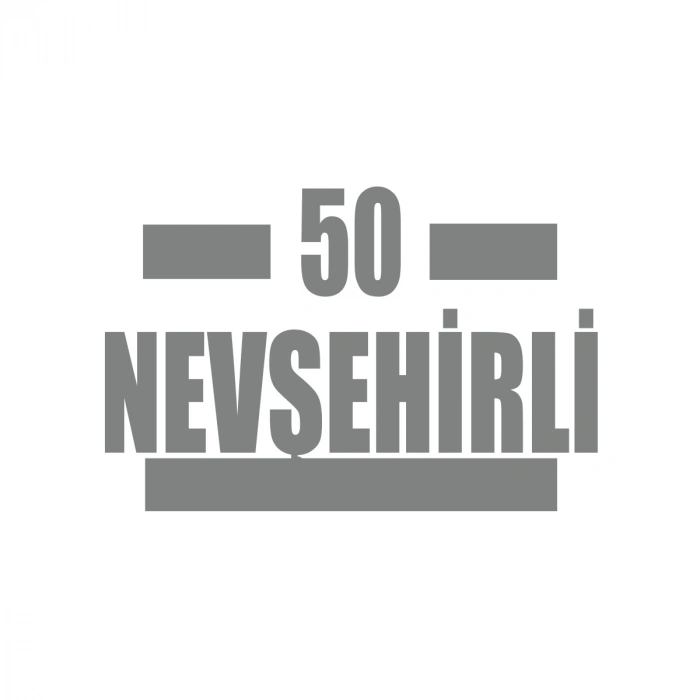 50 Nevşehirli Araba Sticker 17x17 Cm Gri