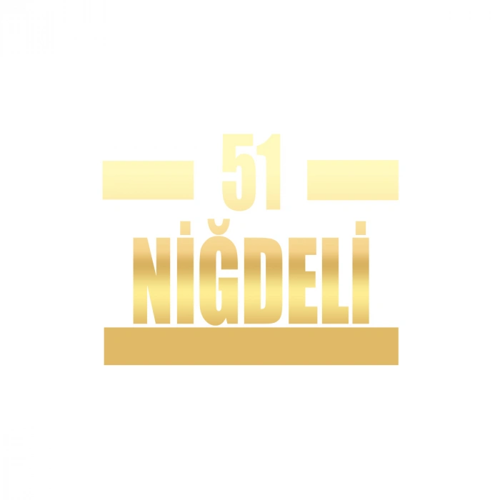 51 Niğdeli Araba Sticker 17x17 Cm Gold