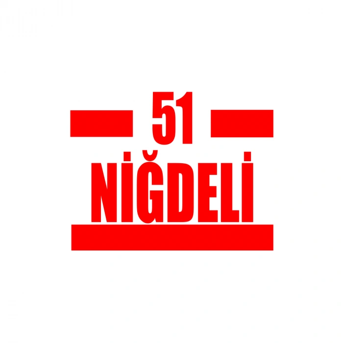 51 Niğdeli Araba Sticker 17x17 Cm Kırmızı