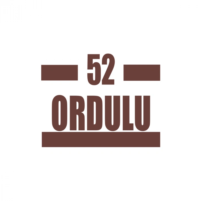 52 Ordulu Araba Sticker 17x17 Cm Kahverengi