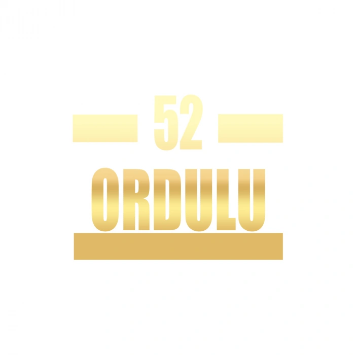 52 Ordulu Araba Sticker 17x17 Cm Gold