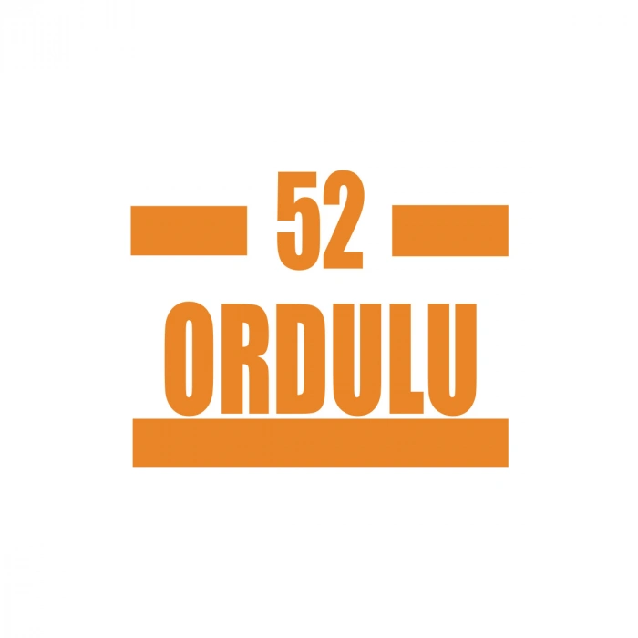 52 Ordulu Araba Sticker 17x17 Cm Turuncu