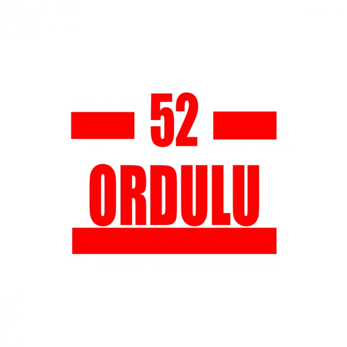 52 Ordulu Araba Sticker 17x17 Cm Kırmızı