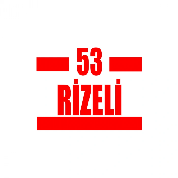 53 Rizeli Araba Sticker 17x17 Cm Kırmızı