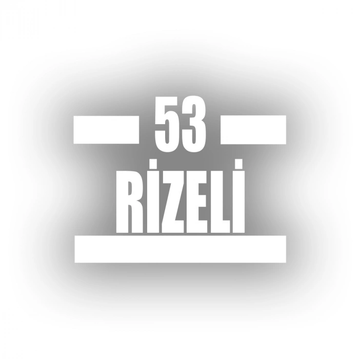 53 Rizeli Araba Sticker 17x17 Cm Beyaz