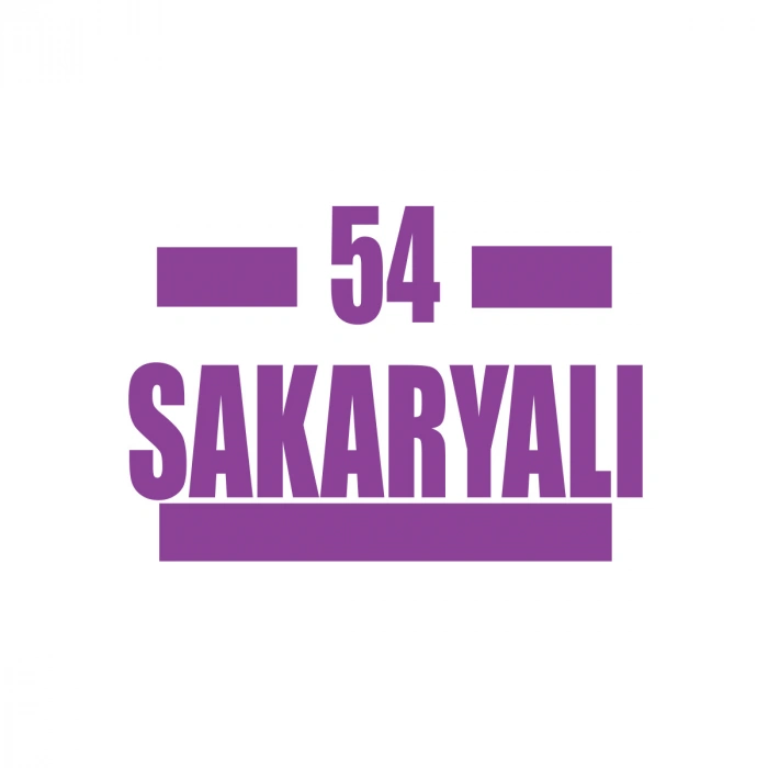 54 Sakaryalı Araba Sticker 17x17 Cm Mor