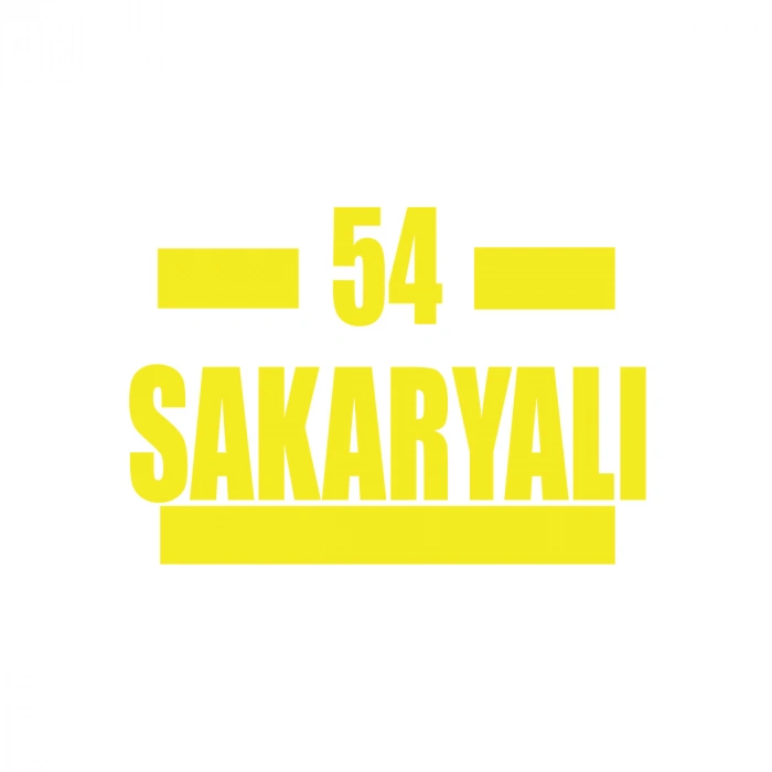54 Sakaryalı Araba Sticker 17x17 Cm Sarı