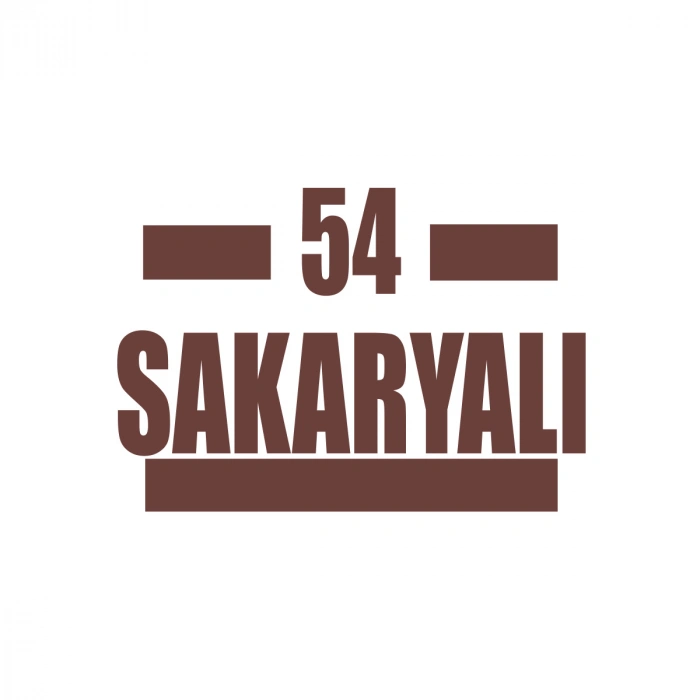 54 Sakaryalı Araba Sticker 17x17 Cm Kahverengi
