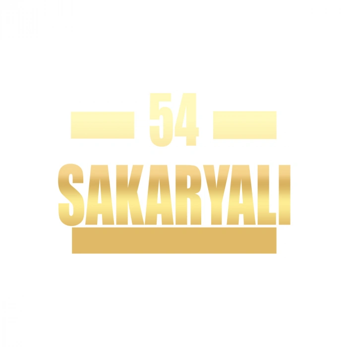 54 Sakaryalı Araba Sticker 17x17 Cm Gold