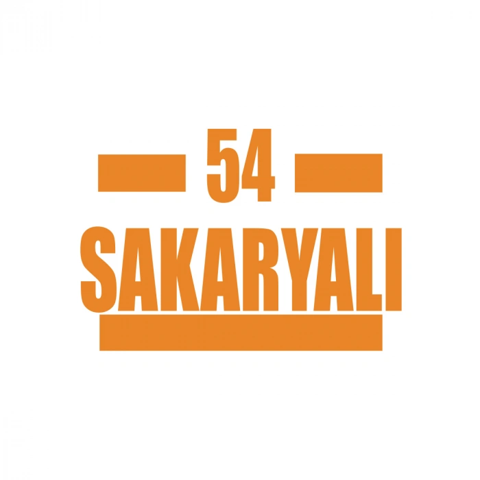 54 Sakaryalı Araba Sticker 17x17 Cm Turuncu