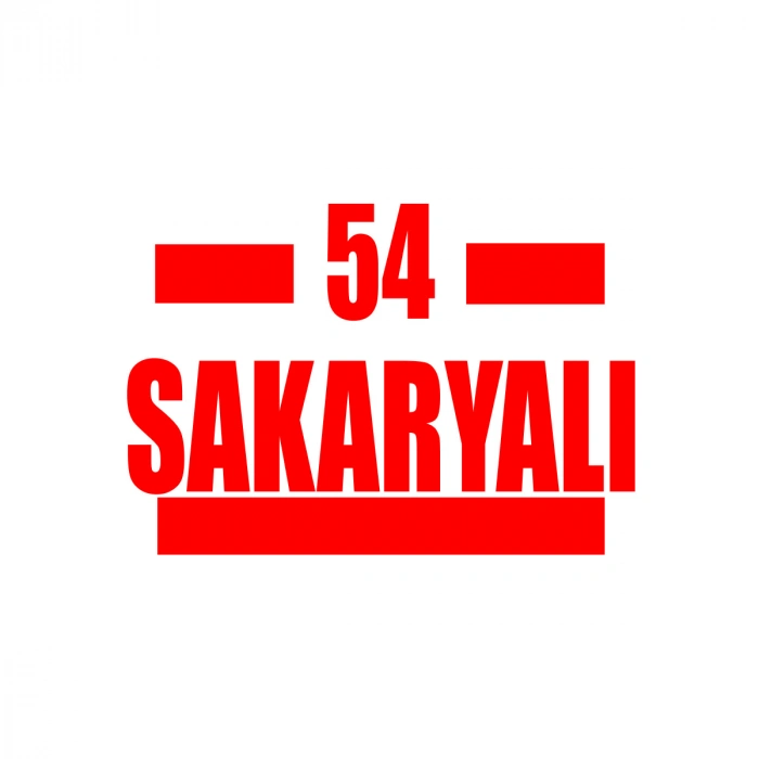 54 Sakaryalı Araba Sticker 17x17 Cm Kırmızı