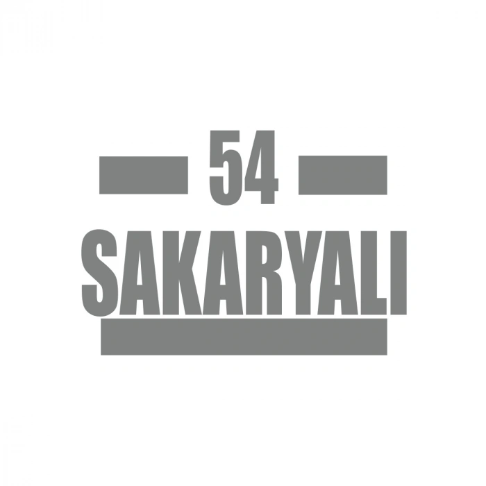 54 Sakaryalı Araba Sticker 17x17 Cm Gri