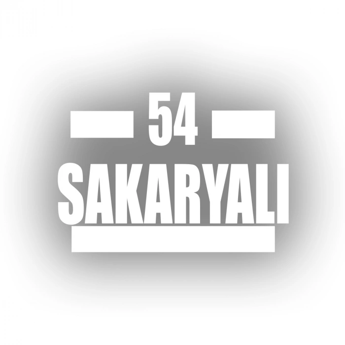 54 Sakaryalı Araba Sticker 17x17 Cm Beyaz