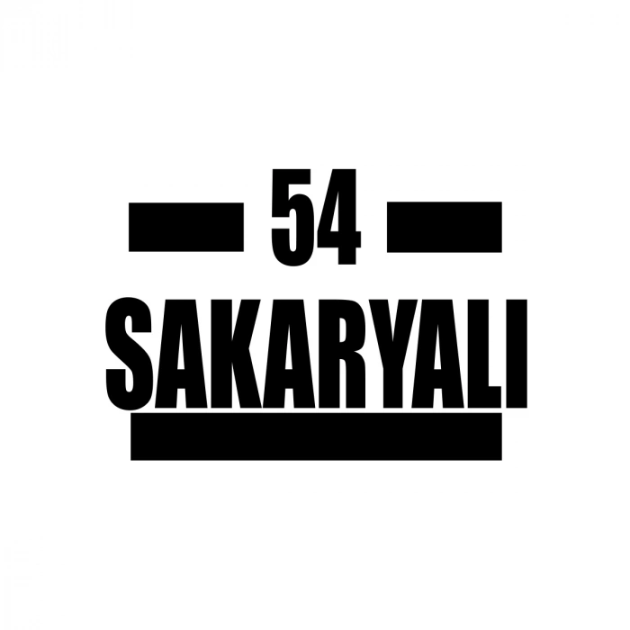54 Sakaryalı Araba Sticker 17x17 Cm Siyah