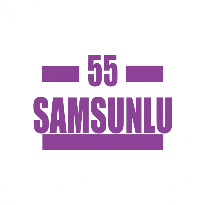 55 Samsunlu Araba Sticker 17x17 Cm Mor