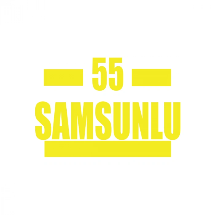 55 Samsunlu Araba Sticker 17x17 Cm Sarı