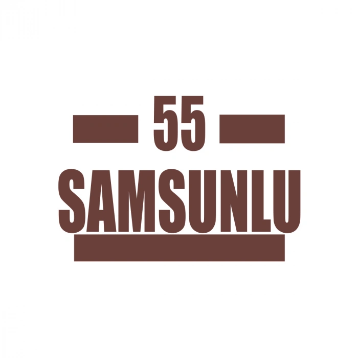 55 Samsunlu Araba Sticker 17x17 Cm Kahverengi