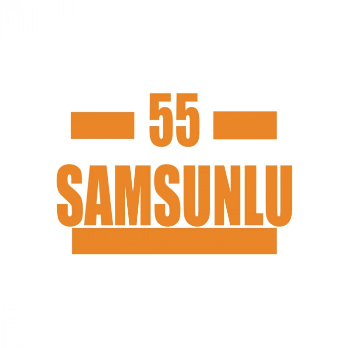 55 Samsunlu Araba Sticker 17x17 Cm Turuncu