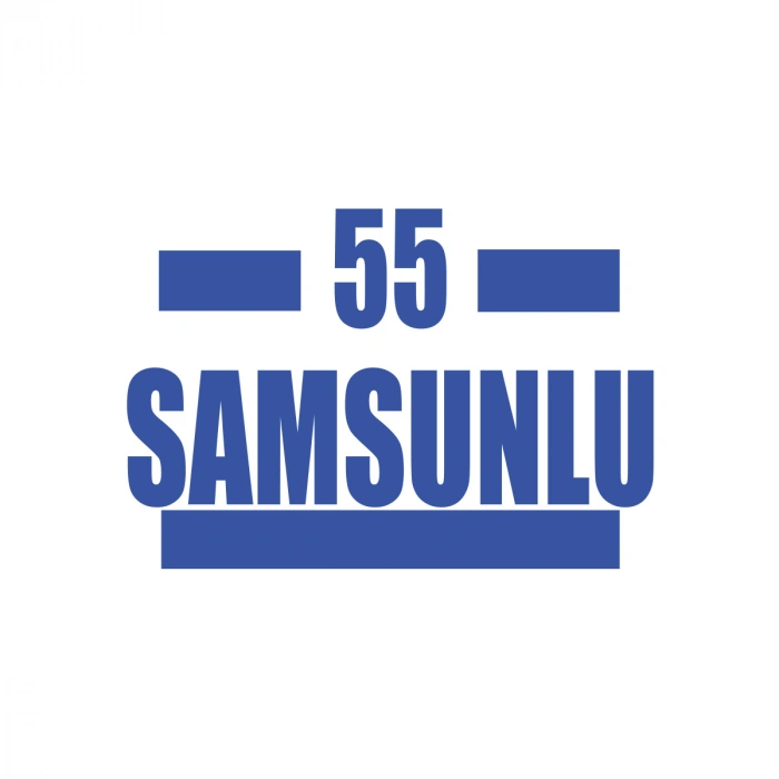 55 Samsunlu Araba Sticker 17x17 Cm Mavi