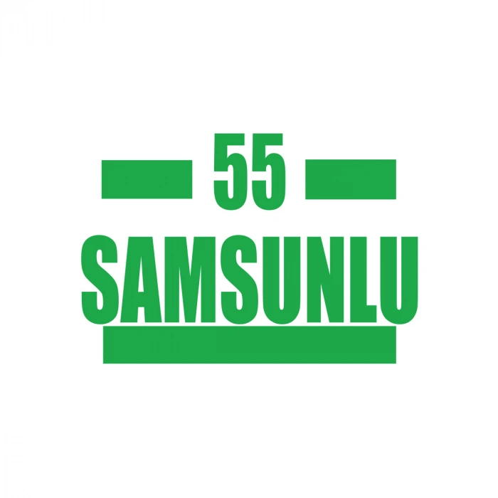 55 Samsunlu Araba Sticker 17x17 Cm Yeşil