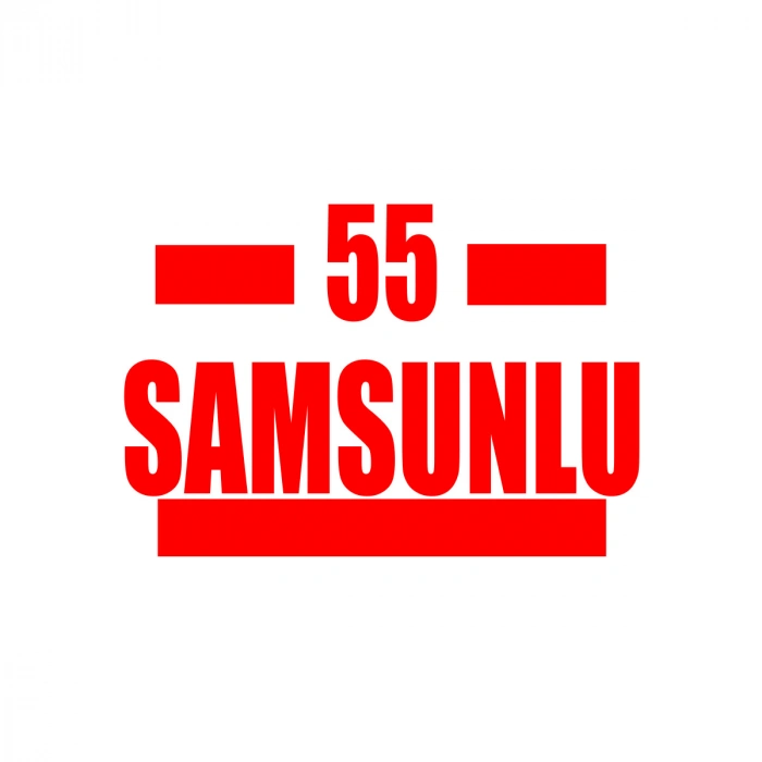 55 Samsunlu Araba Sticker 17x17 Cm Kırmızı