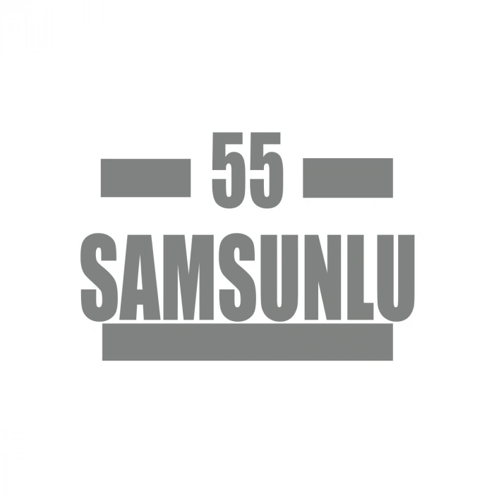 55 Samsunlu Araba Sticker 17x17 Cm Gri