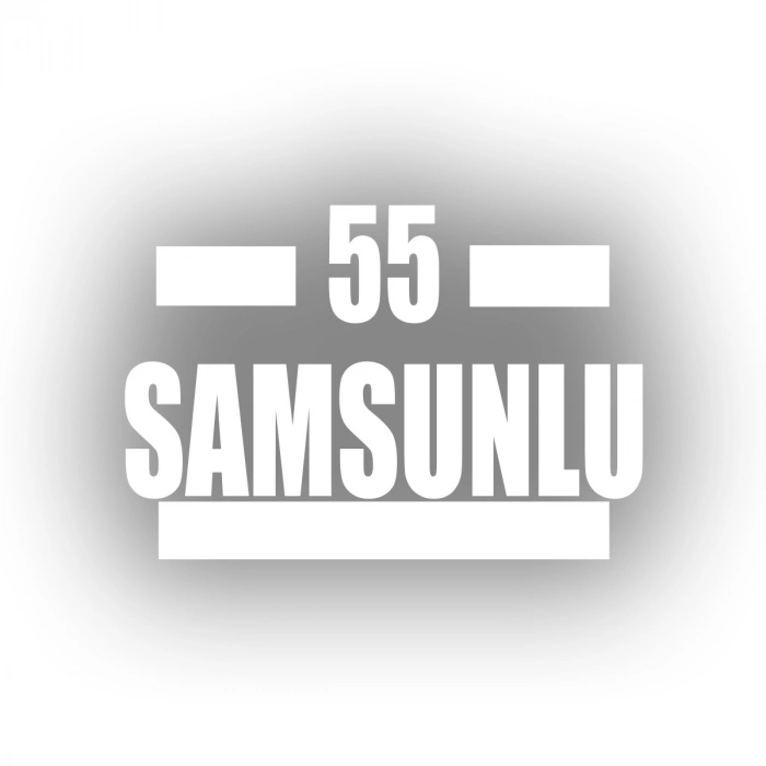 55 Samsunlu Araba Sticker 17x17 Cm Beyaz