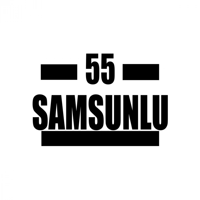 55 Samsunlu Araba Sticker 17x17 Cm Siyah