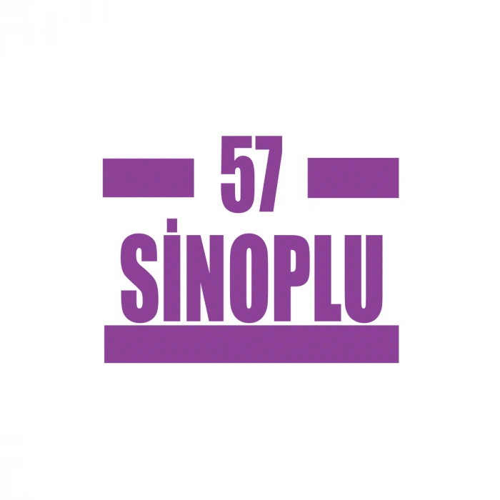 57 Sinoplu Araba Sticker 17x17 Cm Mor