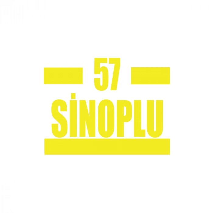 57 Sinoplu Araba Sticker 17x17 Cm Sarı