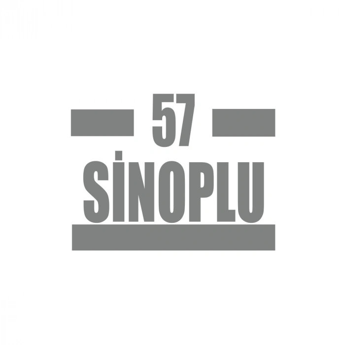 57 Sinoplu Araba Sticker 17x17 Cm Gri