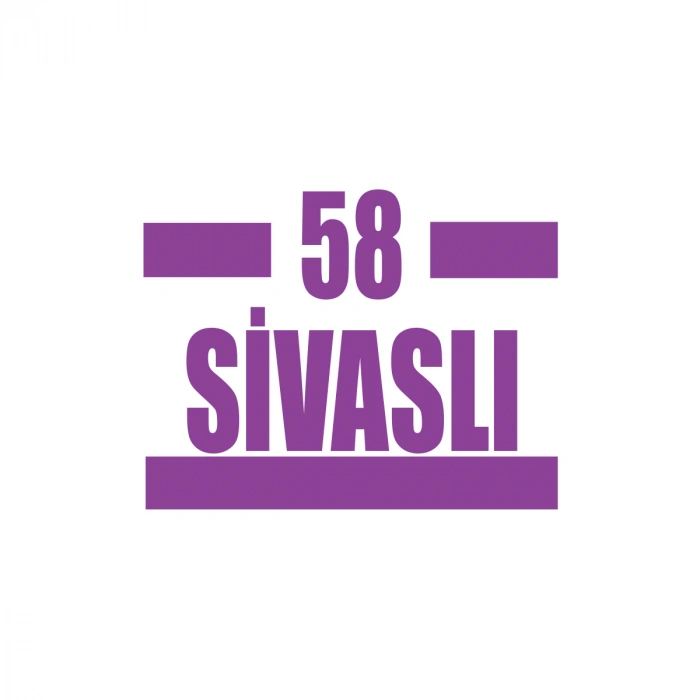 58 Sivaslı Araba Sticker 17x17 Cm Mor