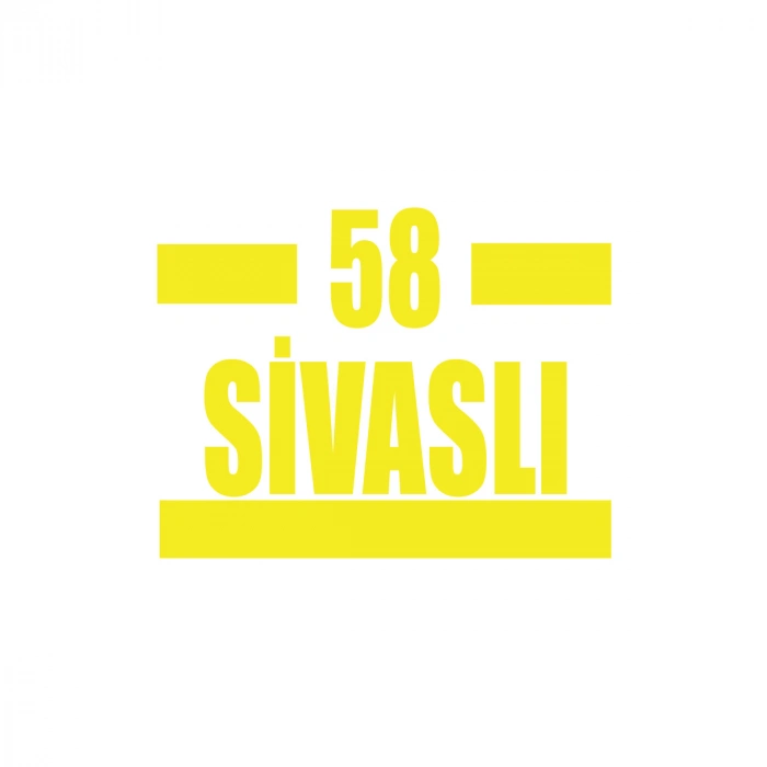 58 Sivaslı Araba Sticker 17x17 Cm Sarı
