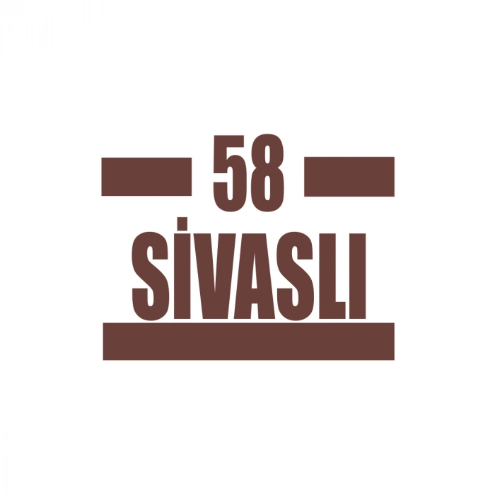 58 Sivaslı Araba Sticker 17x17 Cm Kahverengi