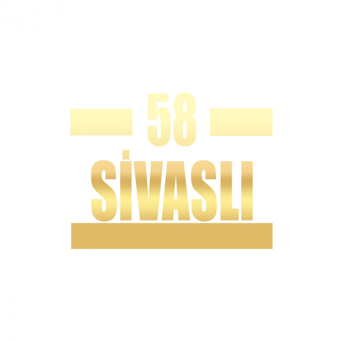 58 Sivaslı Araba Sticker 17x17 Cm Gold