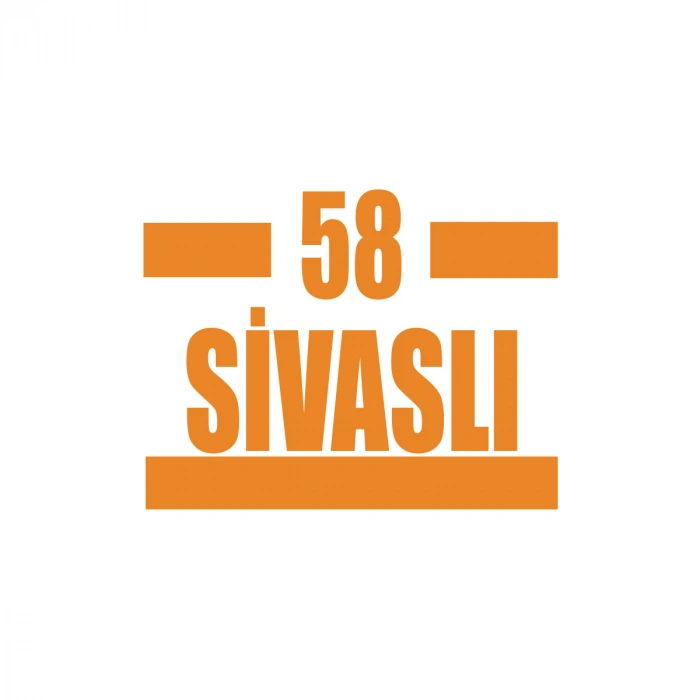 58 Sivaslı Araba Sticker 17x17 Cm Turuncu