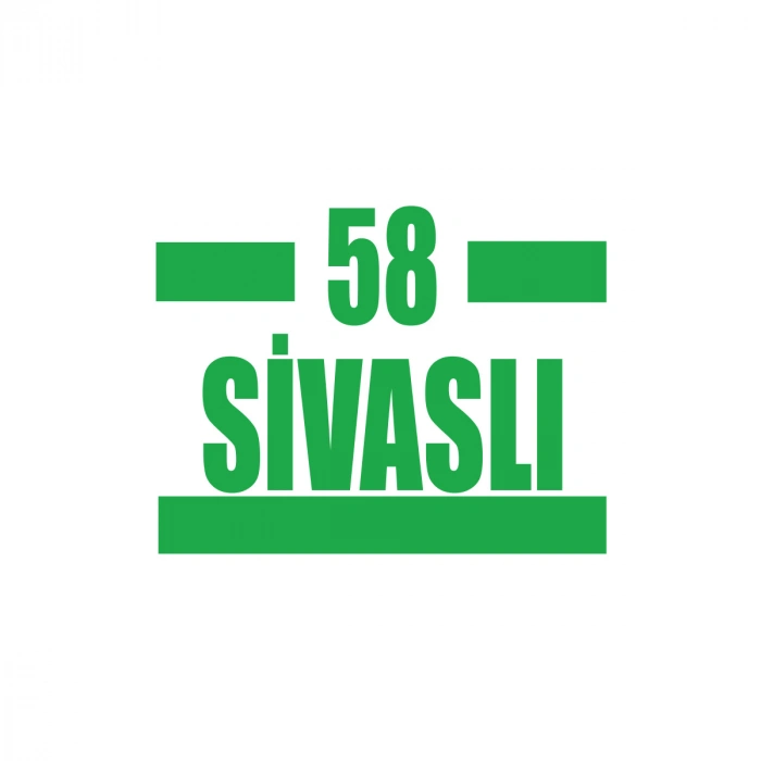 58 Sivaslı Araba Sticker 17x17 Cm Yeşil