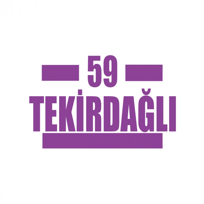 59 Tekirdağlı Araba Sticker 17x17 Cm Mor