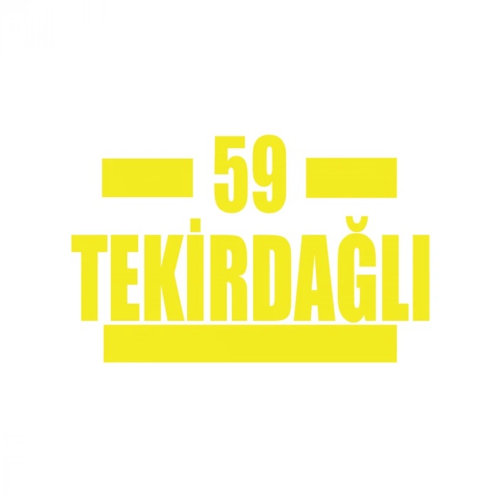 59 Tekirdağlı Araba Sticker 17x17 Cm Sarı