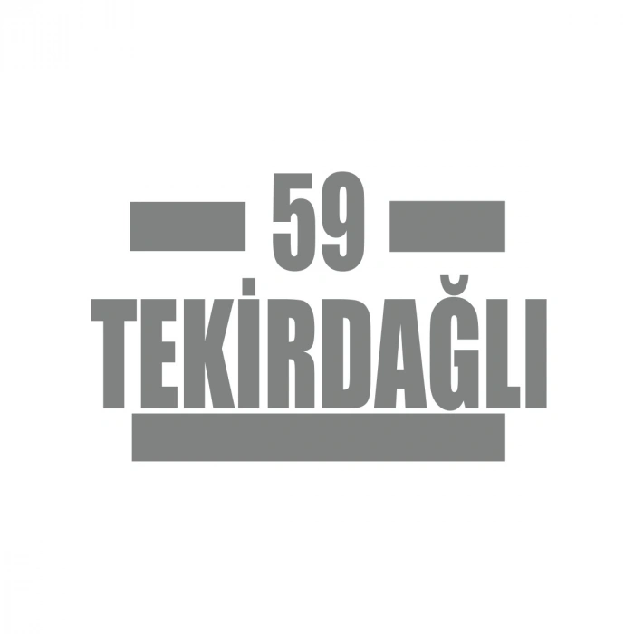 59 Tekirdağlı Araba Sticker 17x17 Cm Gri