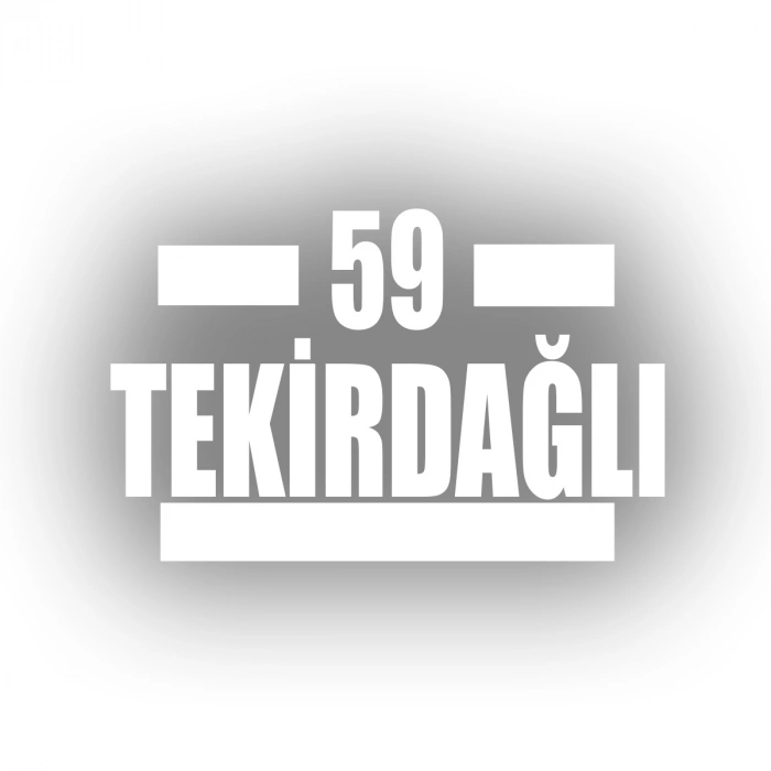 59 Tekirdağlı Araba Sticker 17x17 Cm Beyaz